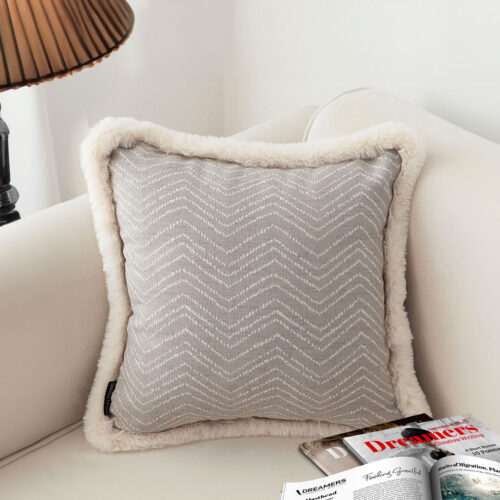 2x 45cm Wabi-sabi Herringbone Square Throw Pillow - Image 4