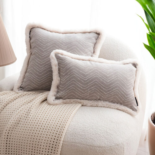 2x 30cm Wabi-sabi Cushion Herringbone Lumbar Throw Pillow - Image 4