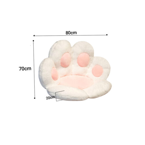2x White Paw Shape Cushion Warm Lazy Sofa Decorative Pillow Backseat Plush Mat Decor - Image 6