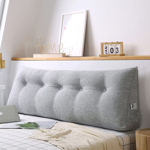 150cm Silver Wedge Bed Pillow Headboard Backrest Bedside Tatami Cushion Decor - Image 8