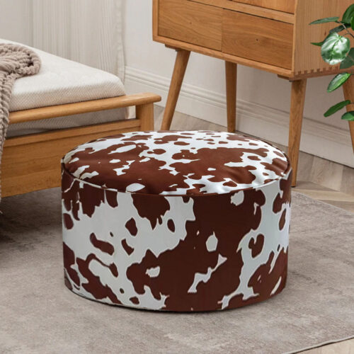 48x35cm Round Soft Pouffe Seat Cushion Elegant Home Accent Decor Footstool - Image 2