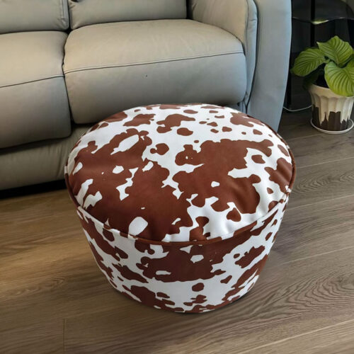 48x35cm Round Soft Pouffe Seat Cushion Elegant Home Accent Decor Footstool - Image 3