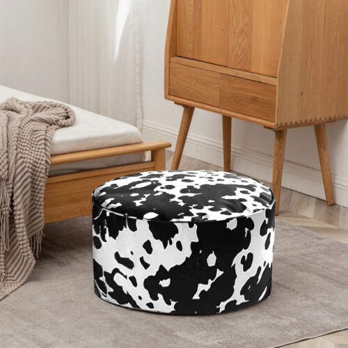 48x35cm Round Soft Pouffe Seat Cushion Elegant Home Accent Decor Footstool - Image 3