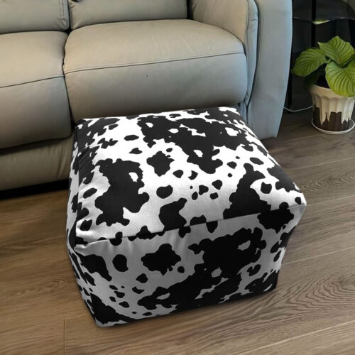 55x35cm Squared Soft Pouffe Seat Cushion Elegant Home Accent Decor Footstool - Image 2