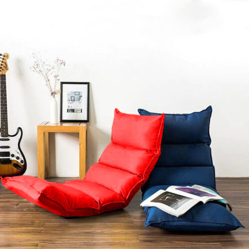 Folding Tatami Floor Sofa Bed Meditation Lounge Chair Recliner Lazy Couch Red - Image 5