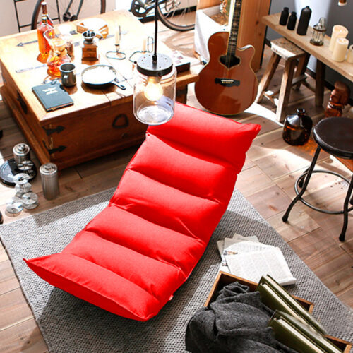 Folding Tatami Floor Sofa Bed Meditation Lounge Chair Recliner Lazy Couch Red - Image 8