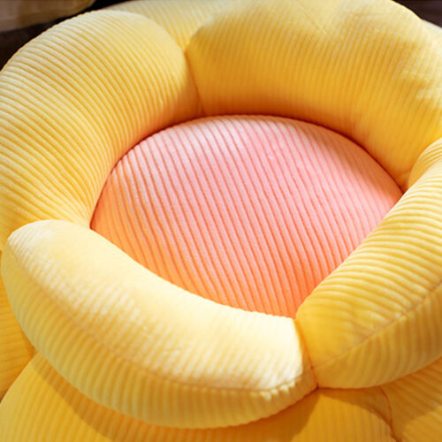 2x Yellow Double Flower Shape Cushion Soft Bedside Floor Plush Pillow Decor - Image 6