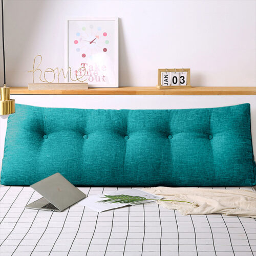 180cm Blue Green Wedge Bed Pillow Headboard Backrest Bedside Tatami Cushion Decor - Image 2