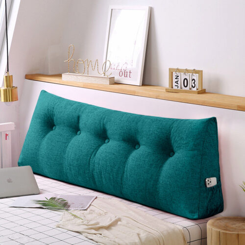 180cm Blue Green Wedge Bed Pillow Headboard Backrest Bedside Tatami Cushion Decor - Image 5