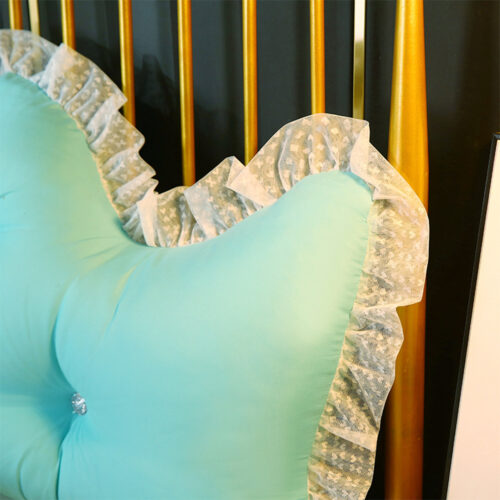 2x 120cm Light Blue Princess Bed Pillow Headboard Backrest Bedside Tatami Sofa Cushion with Ruffle Lace Decor - Image 10