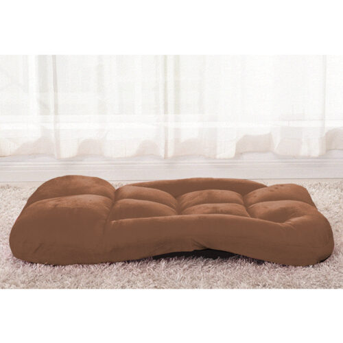 2x Folding Lounge Cushion Adjustable Floor Lazy Recliner Chair with Armrest Coffee - Image 7