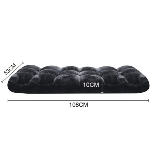 2x Floor Recliner Folding Lounge Sofa Futon Couch Folding Chair Cushion Black - Image 6