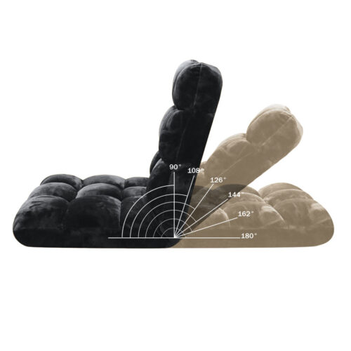 2x Floor Recliner Folding Lounge Sofa Futon Couch Folding Chair Cushion Black - Image 7