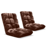 2x Floor Recliner Folding Lounge Sofa Futon Couch Folding Chair Cushion Coffee