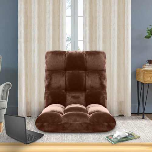 2x Floor Recliner Folding Lounge Sofa Futon Couch Folding Chair Cushion Coffee - Image 3