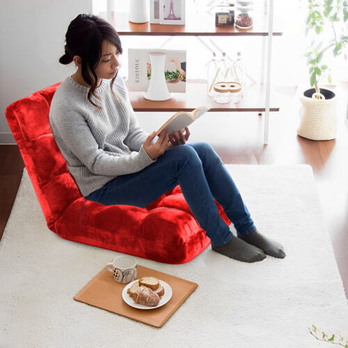 2x Floor Recliner Folding Lounge Sofa Futon Couch Folding Chair Cushion Red - Image 8
