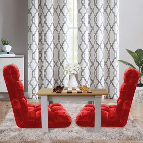 2x Floor Recliner Folding Lounge Sofa Futon Couch Folding Chair Cushion Red - Image 9