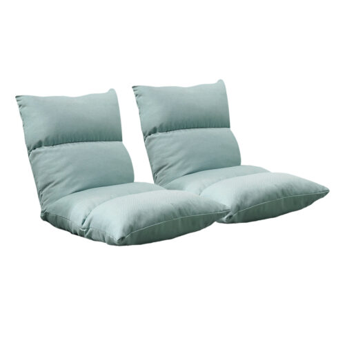 2x Lounge Floor Recliner Adjustable Lazy Sofa Bed Folding Game Chair Mint Green