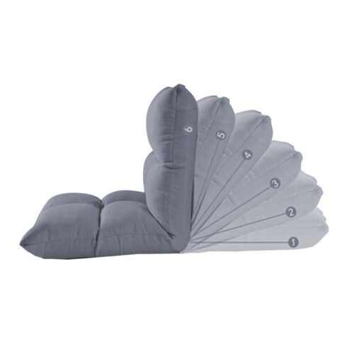 2x Lounge Floor Recliner Adjustable Lazy Sofa Bed Folding Game Chair Grey - Image 3