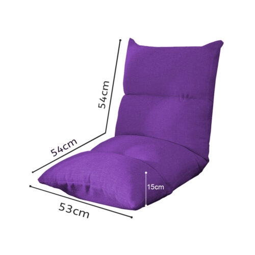 2x Lounge Floor Recliner Adjustable Lazy Sofa Bed Folding Game Chair Purple - Image 2