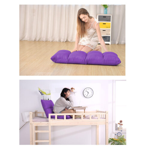 2x Lounge Floor Recliner Adjustable Lazy Sofa Bed Folding Game Chair Purple - Image 7