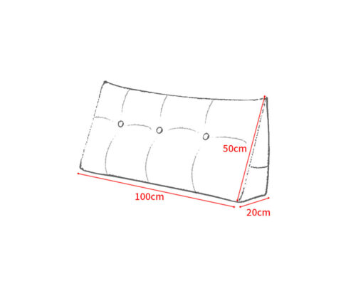 2x 100cm Silver Wedge Bed Pillow Headboard Backrest Bedside Tatami Cushion Decor - Image 5