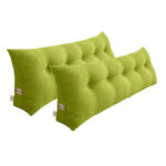 2x 100cm Green Wedge Bed Pillow Headboard Backrest Bedside Tatami Cushion Decor