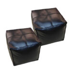 2x 40cm White Pier Leather Pillow with EPP Insert Decor