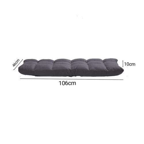 2x Grey Lounge Floor Recliner Adjustable Gaming Sofa Bed Folding Indoor Outdoor Backrest Seat - Image 6