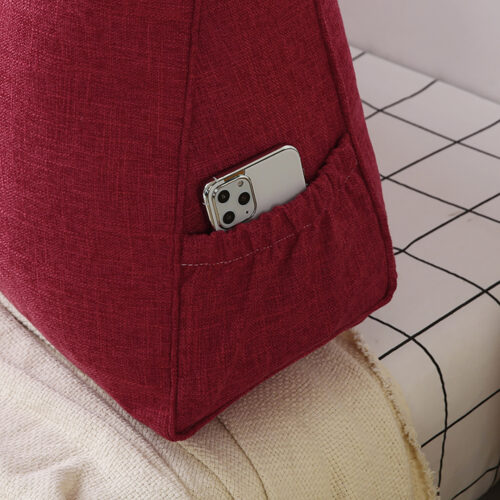 2x 150cm Rose Red Wedge Bed Pillow Headboard Backrest Bedside Tatami Cushion Decor - Image 6