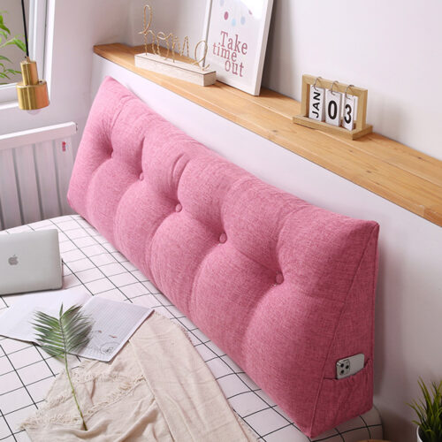 2x 150cm Pink Wedge Bed Pillow Headboard Backrest Bedside Tatami Cushion Decor - Image 10