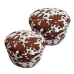 2x 48x35cm Round Soft Pouffe Seat Cushion Elegant Home Accent Decor Footstool