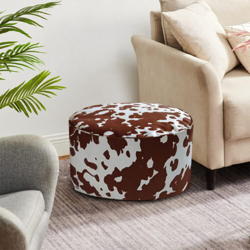 2x 48x35cm Round Soft Pouffe Seat Cushion Elegant Home Accent Decor Footstool - Image 4