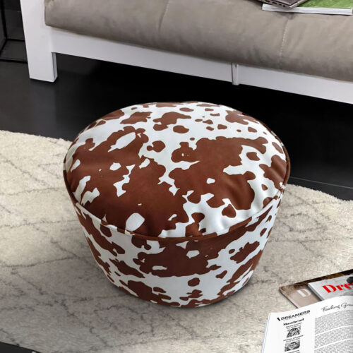 2x 48x35cm Round Soft Pouffe Seat Cushion Elegant Home Accent Decor Footstool - Image 5