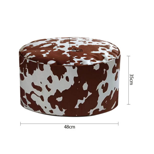 2x 48x35cm Round Soft Pouffe Seat Cushion Elegant Home Accent Decor Footstool - Image 6