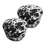 2x 48x35cm Round Soft Pouffe Seat Cushion Elegant Home Accent Decor Footstool