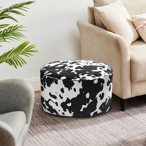 2x 48x35cm Round Soft Pouffe Seat Cushion Elegant Home Accent Decor Footstool - Image 4