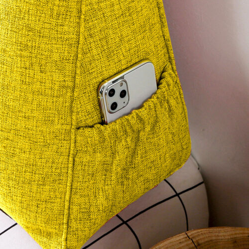 2x 150cm Yellow Wedge Bed Pillow Headboard Backrest Bedside Tatami Cushion Decor - Image 7