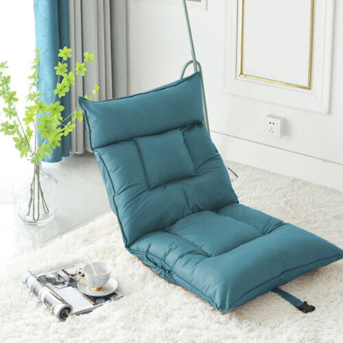 2x Green Lounge Recliner Lazy Sofa Bed Tatami Cushion Collapsible Backrest Seat - Image 5