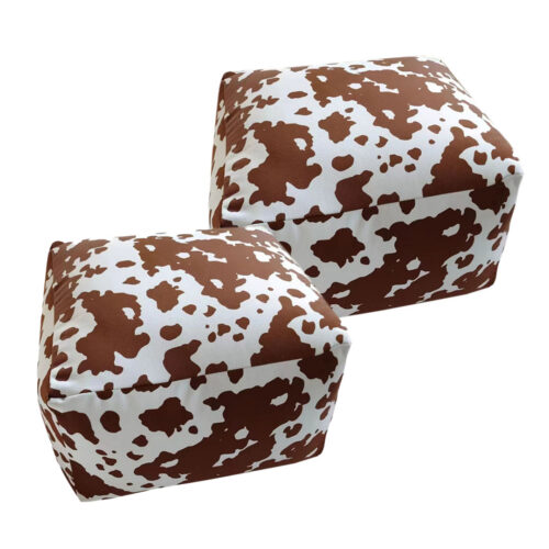 2x 55x35cm Squared Soft Pouffe Seat Cushion Elegant Home Accent Decor Footstool