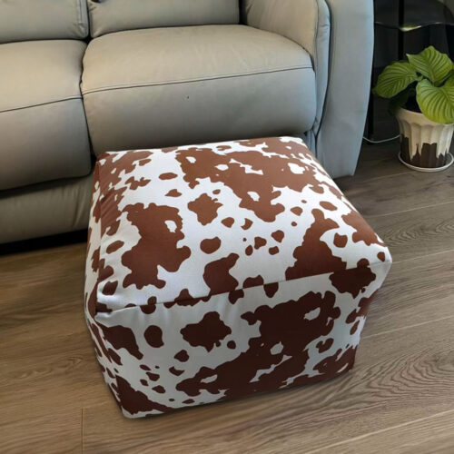 2x 55x35cm Squared Soft Pouffe Seat Cushion Elegant Home Accent Decor Footstool - Image 2