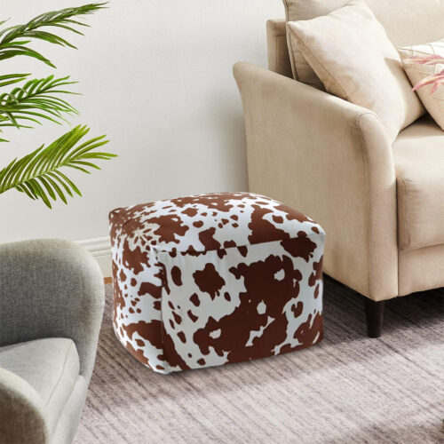 2x 55x35cm Squared Soft Pouffe Seat Cushion Elegant Home Accent Decor Footstool - Image 3