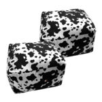 2x 55x35cm Squared Soft Pouffe Seat Cushion Elegant Home Accent Decor Footstool