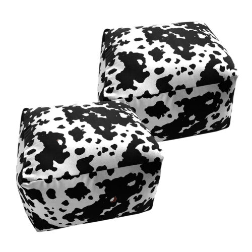 2x 55x35cm Squared Soft Pouffe Seat Cushion Elegant Home Accent Decor Footstool