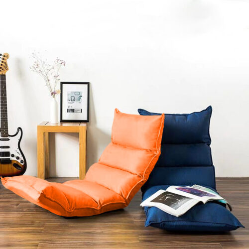 2x Folding Tatami Floor Sofa Bed Meditation Lounge Chair Recliner Lazy Couch Orange - Image 5