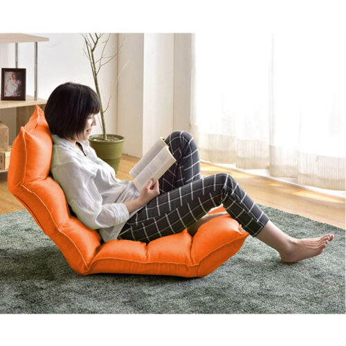 2x Folding Tatami Floor Sofa Bed Meditation Lounge Chair Recliner Lazy Couch Orange - Image 6