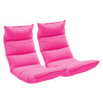 2x Folding Tatami Floor Sofa Bed Meditation Lounge Chair Recliner Lazy Couch Pink
