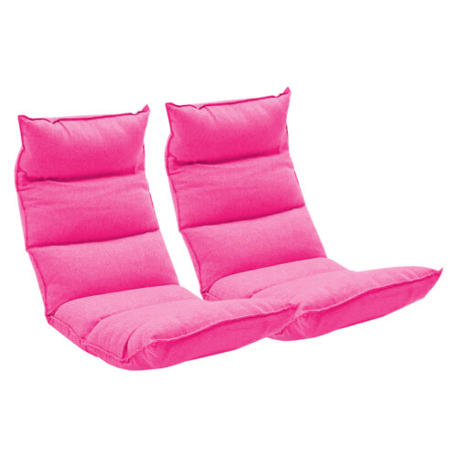 2x Folding Tatami Floor Sofa Bed Meditation Lounge Chair Recliner Lazy Couch Pink