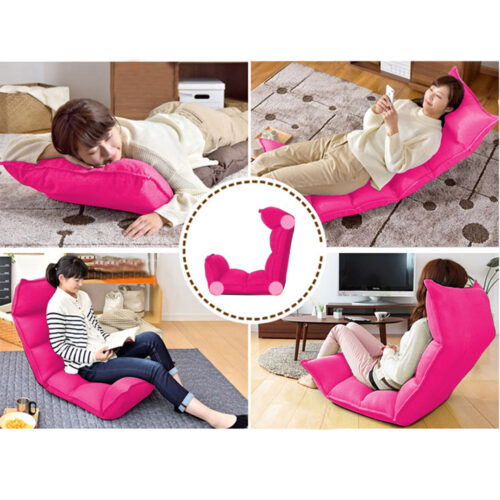 2x Folding Tatami Floor Sofa Bed Meditation Lounge Chair Recliner Lazy Couch Pink - Image 7