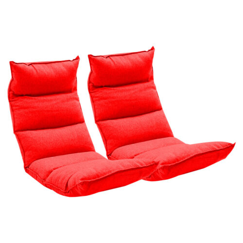 2x Folding Tatami Floor Sofa Bed Meditation Lounge Chair Recliner Lazy Couch Red